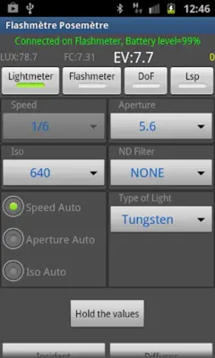 FlashMeter and Lightmeter android App screenshot 11