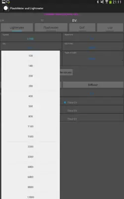 FlashMeter and Lightmeter android App screenshot 1